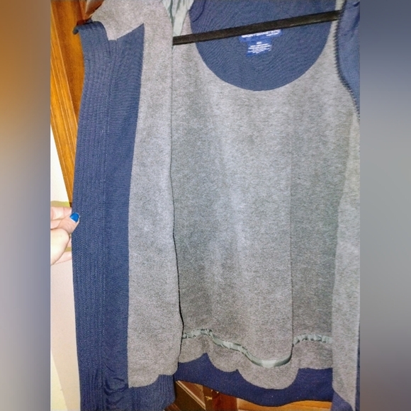 Sports Master Navy Fleece Lined Windbreaker with Stand-Up Collar, And Full Zip - Picture 3 of 7